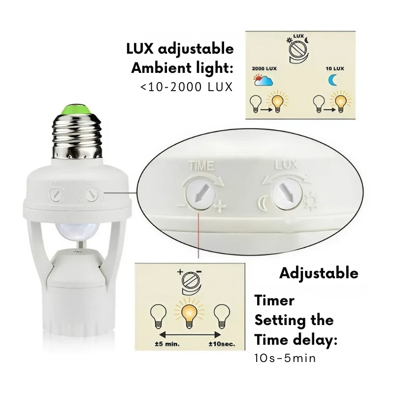 Adattatore di illuminazione intelligente con sensore di movimento 