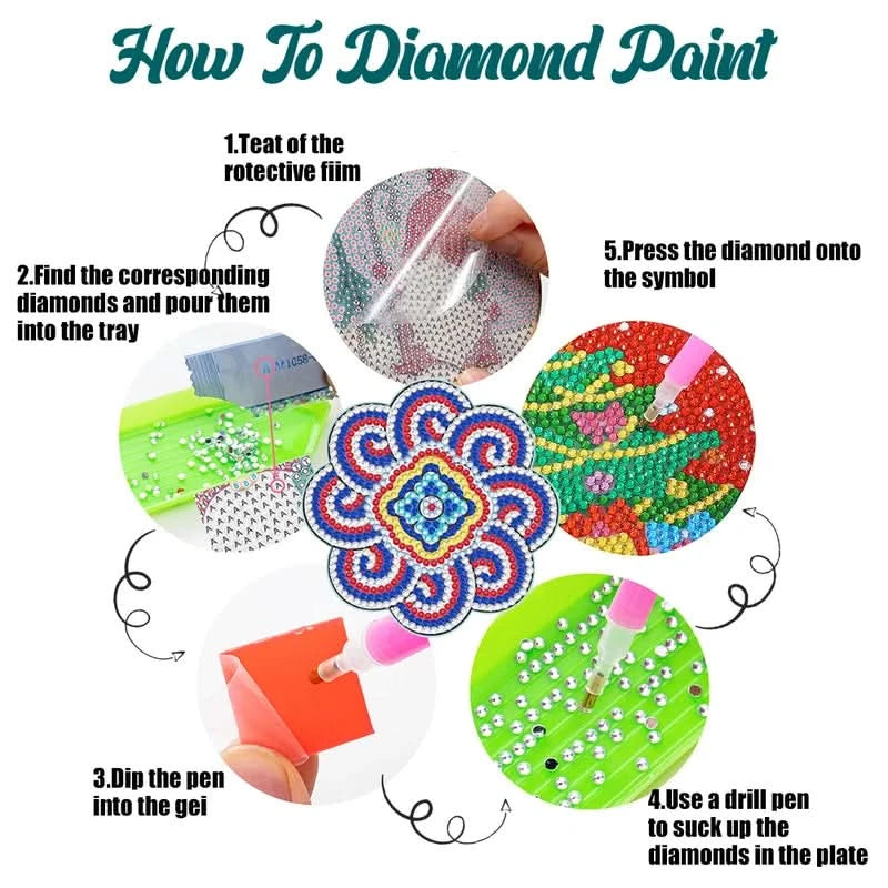 Set de suporturi pentru pahare DIY cu strasuri 