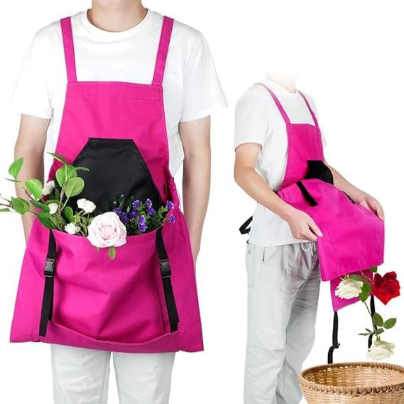 Practical gardening apron with large harvest pocket 