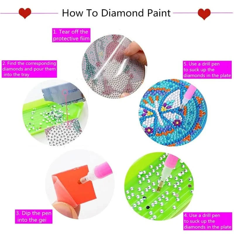 Set de suporturi pentru pahare DIY cu strasuri 