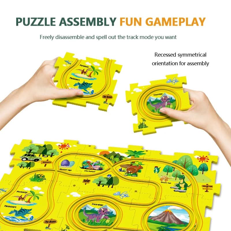 Educatieve circuitpuzzel met elektrische voertuigen 