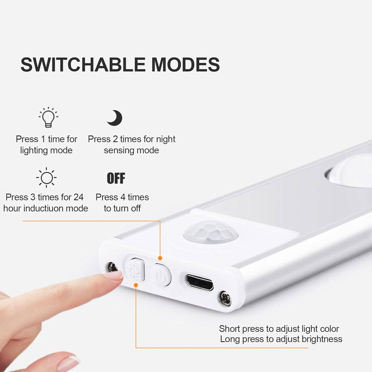 LED-Lampe mit intelligentem Bewegungssensor und Klebefunktion 