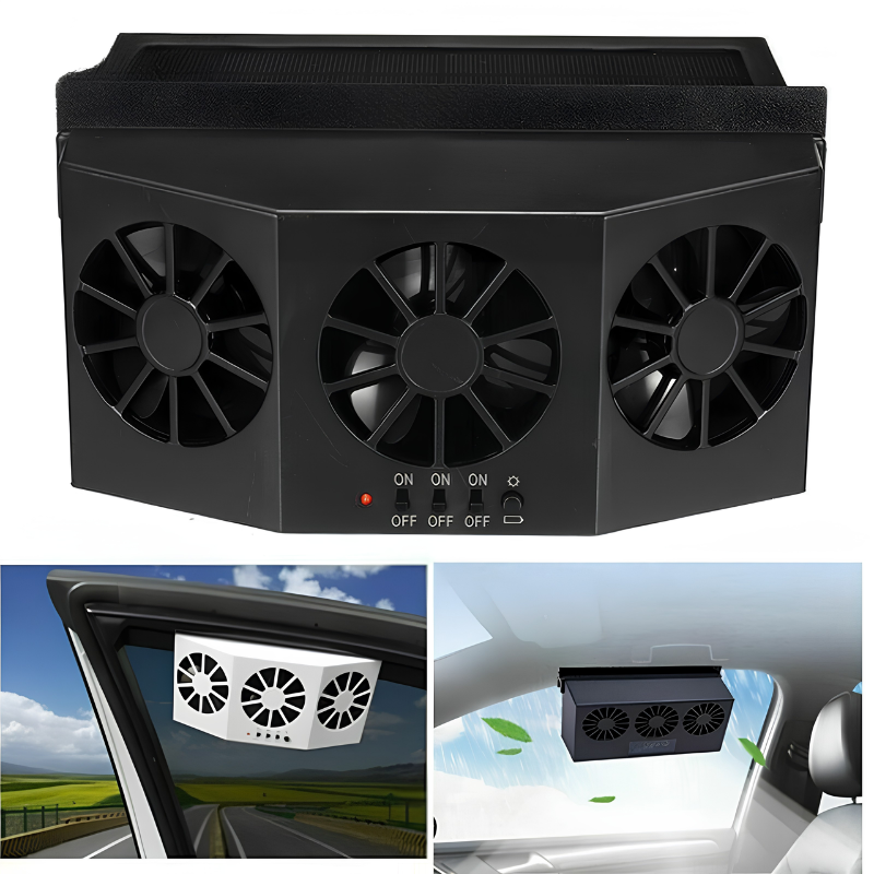 Napelemes autós ventilátor USB-töltéssel — fotó 4