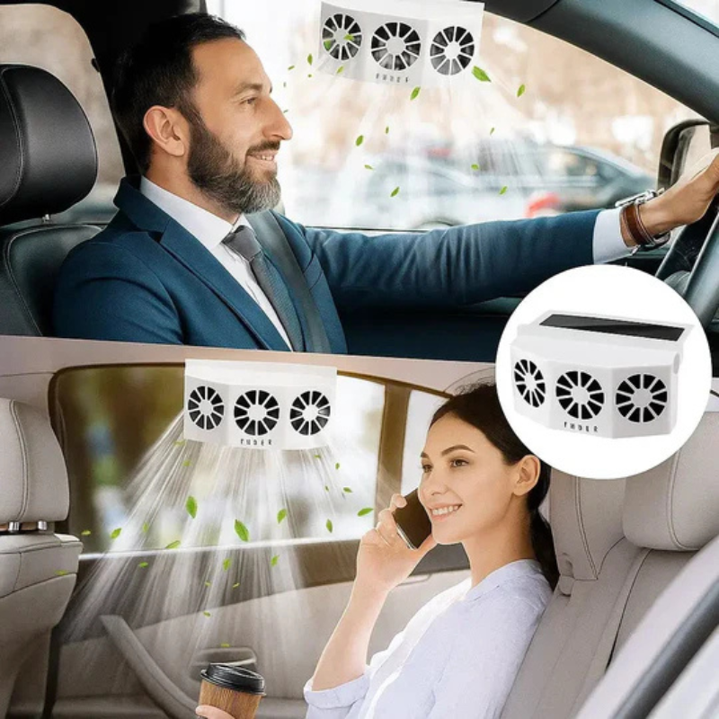Napelemes autós ventilátor USB-töltéssel