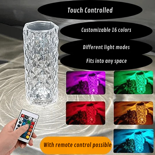 Dekorativní LED lampa ve stylu krystalu 