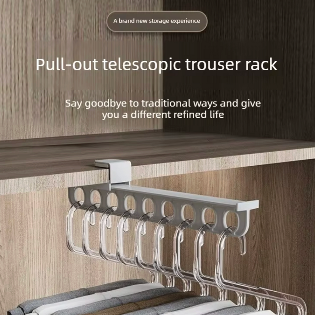 Tringle de rangement rétractable robuste pour placards et zones de rangement