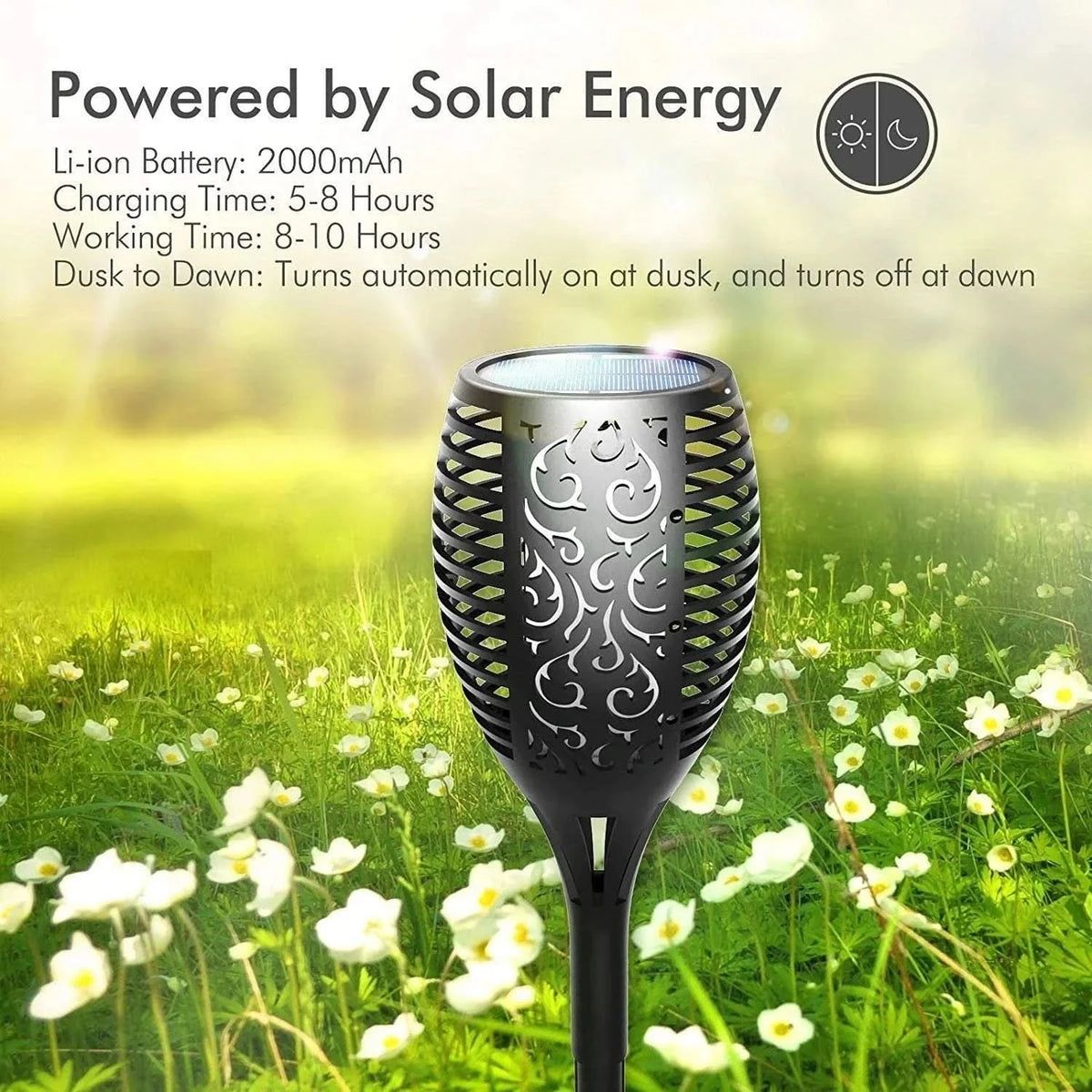 Solárna LED lampa – Realistický plameň bez ohňa 