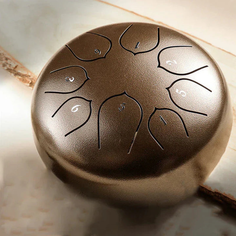 Mini tambur relaxant cu sunete liniștitoare integrate 