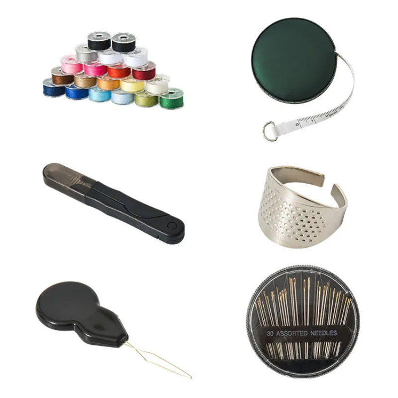 Compact naai-kit met gebruiksklare accessoires 